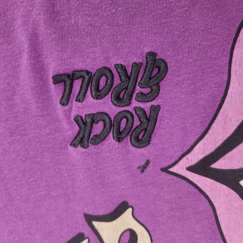 Rolling Stones Purple Graphic T-Shirt S Time & Tru Rock & Roll Embroidered Cotto - Picture 7 of 10